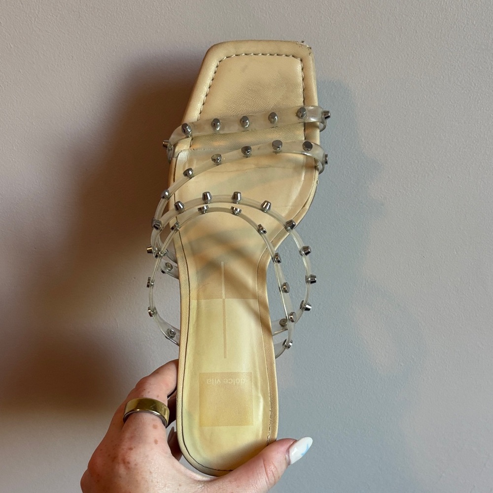 Dolce Vita Clear Studded Sandals